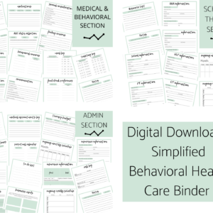Digital Download Bundle | Simplified Behavioral Health Care Binder